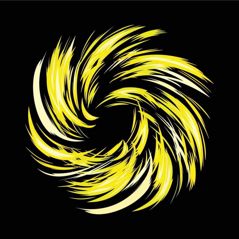 yellow swirl cartoon attack effect vector