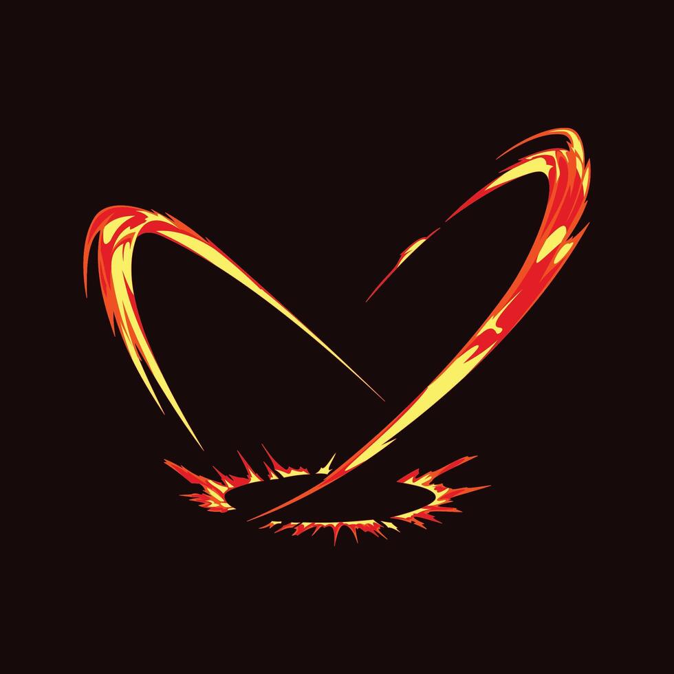 fire flame sword slash effect vector
