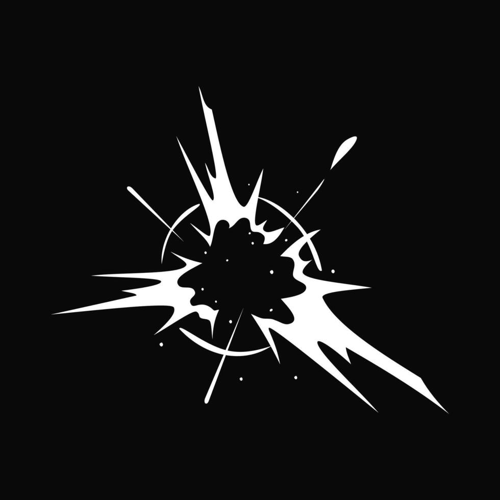 cartoon shot impact comic element vector