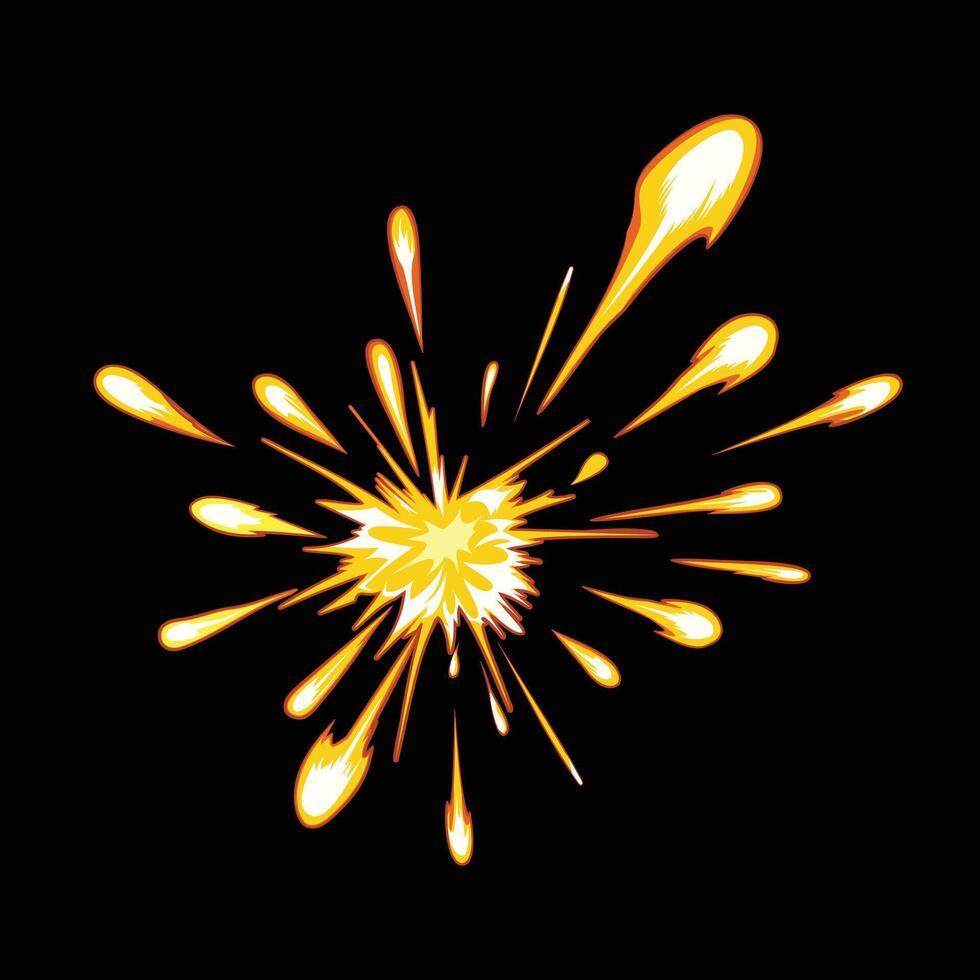 cartoon multi shot fire attack vector