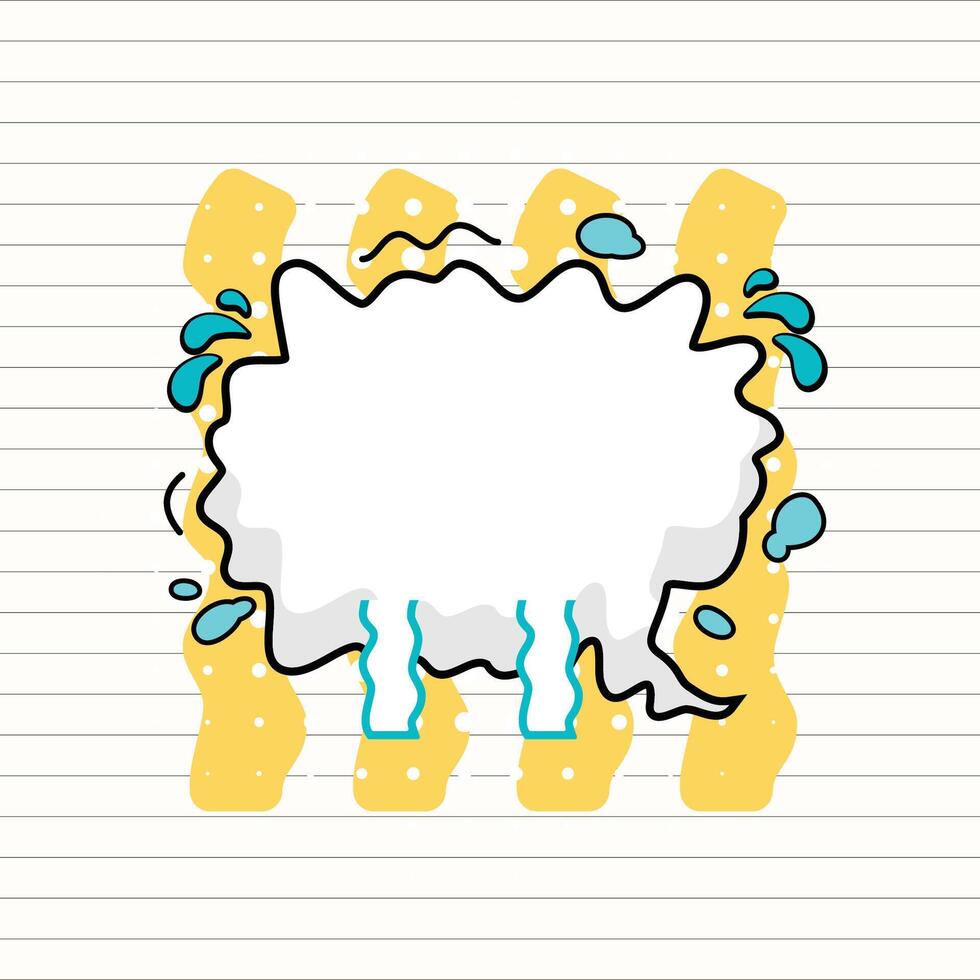 crying speech bubble cartoon effect vector