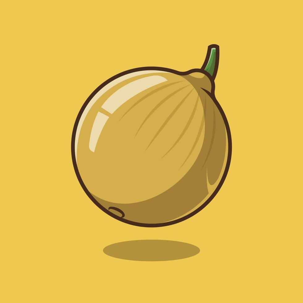 Fresh Onion Sticker. Vegetables Illustration Theme. vector