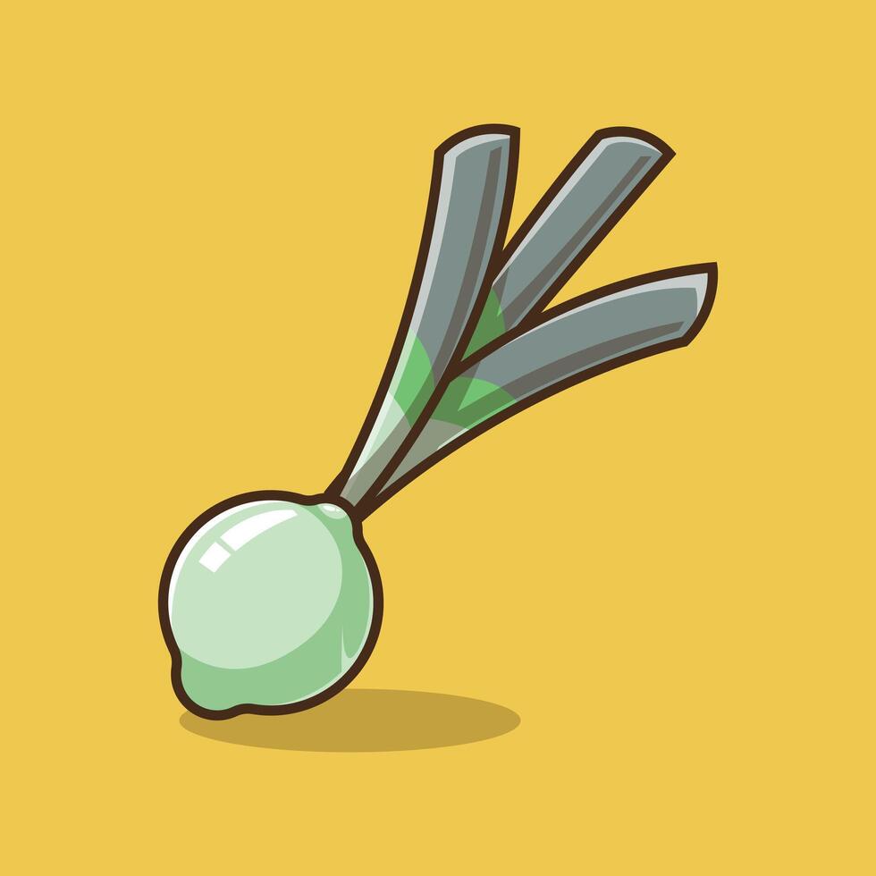 Spring Onion Illustration. Food and Beverages Illustration Theme. vector