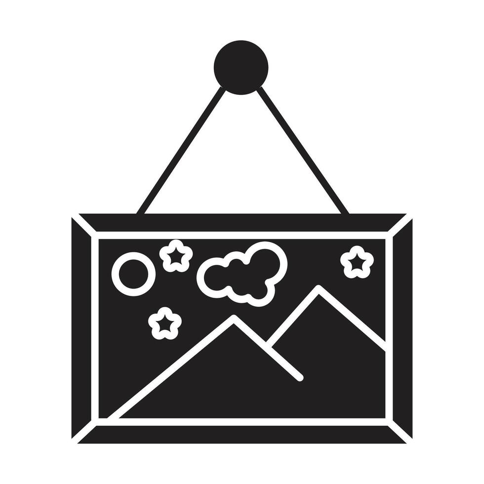 picture frame icon on white background vector