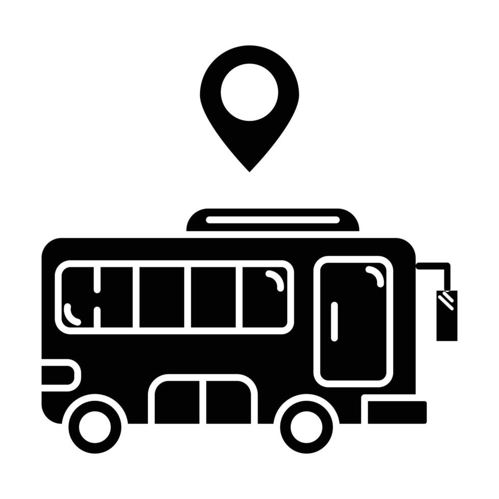 bus icon on white background vector
