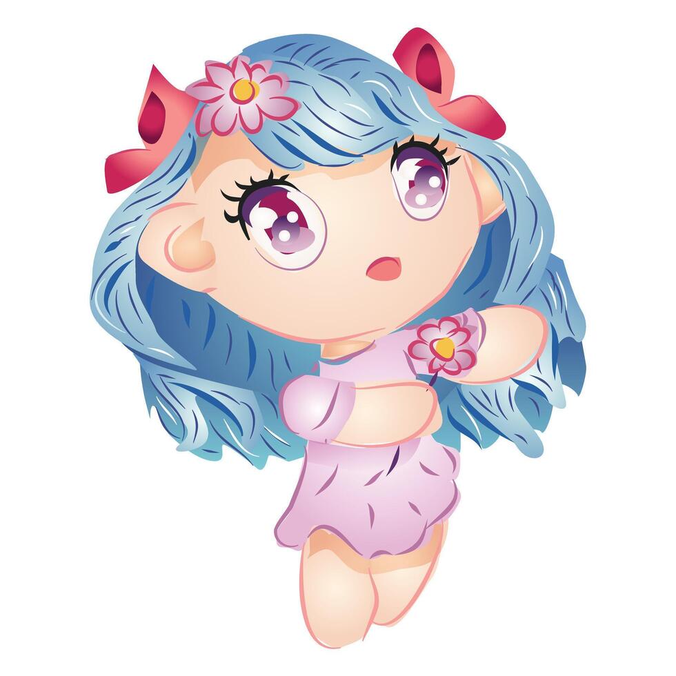 Chibi Girl Illustration vector