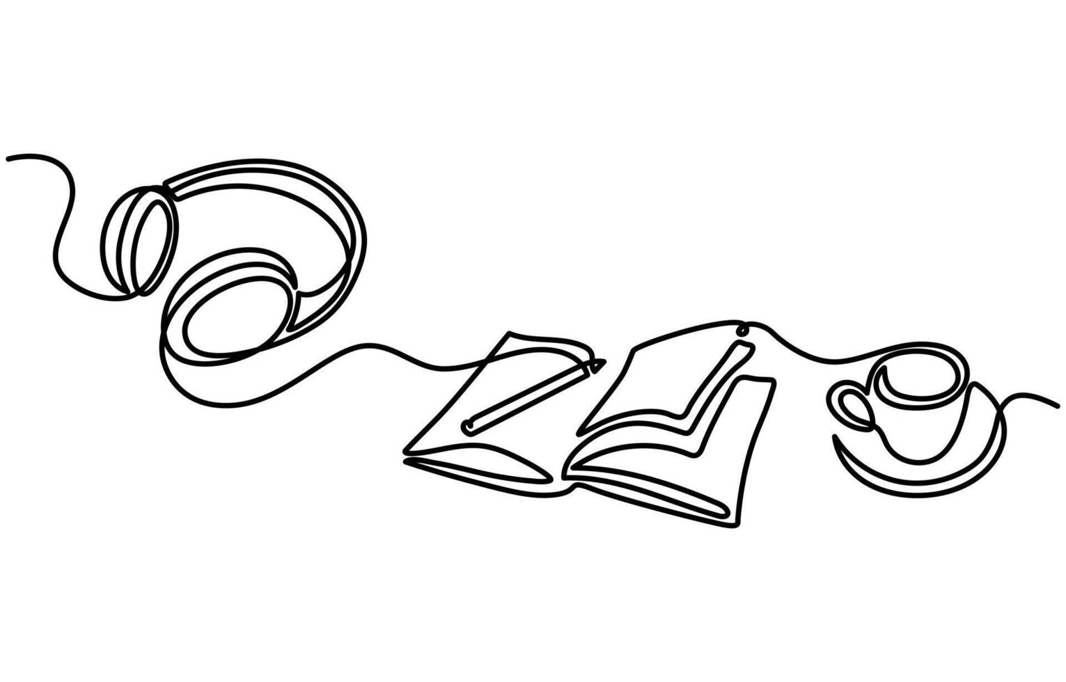 Continuous one line drawing back to school concept illustration vector