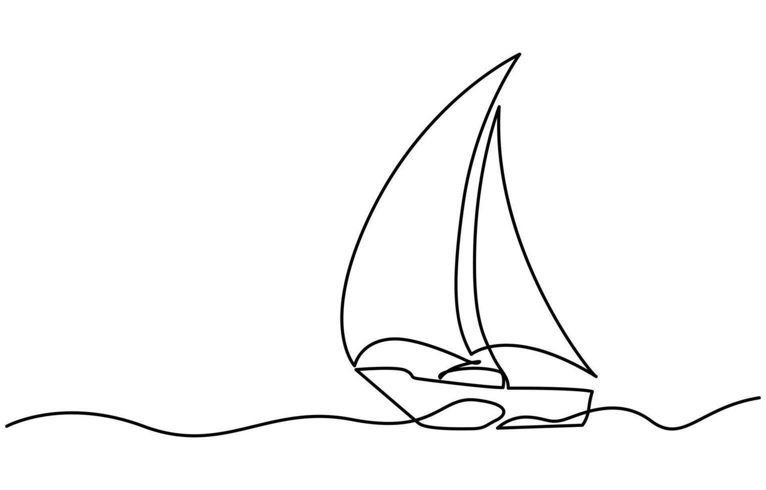 illustration of single sailing athlete on the sailboat isolated on white background vector