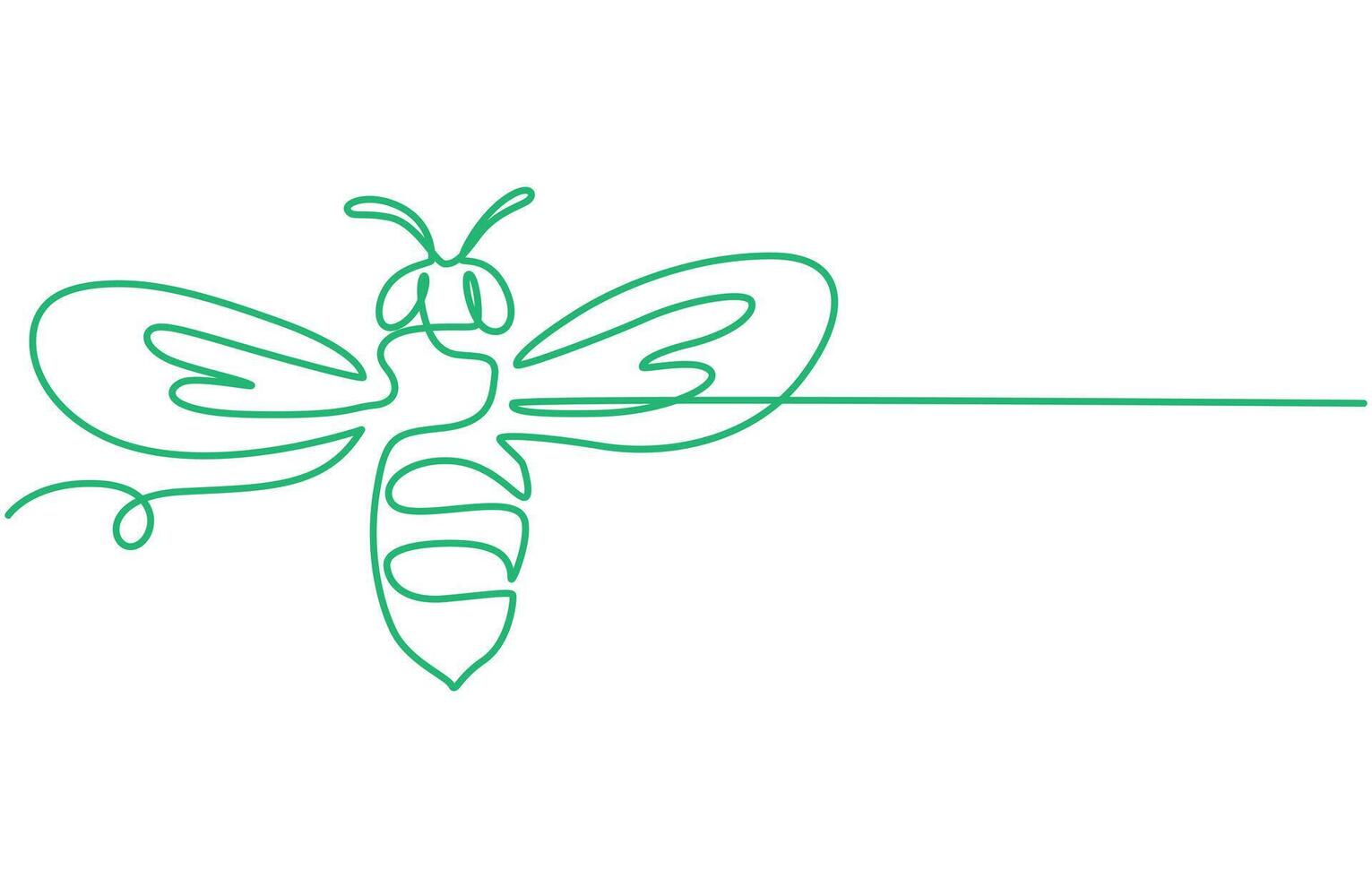 Continuous one line drawing decorative bee for farm logo identity vector
