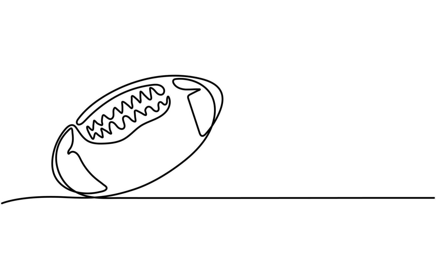 One continuous line drawing American football ball vector