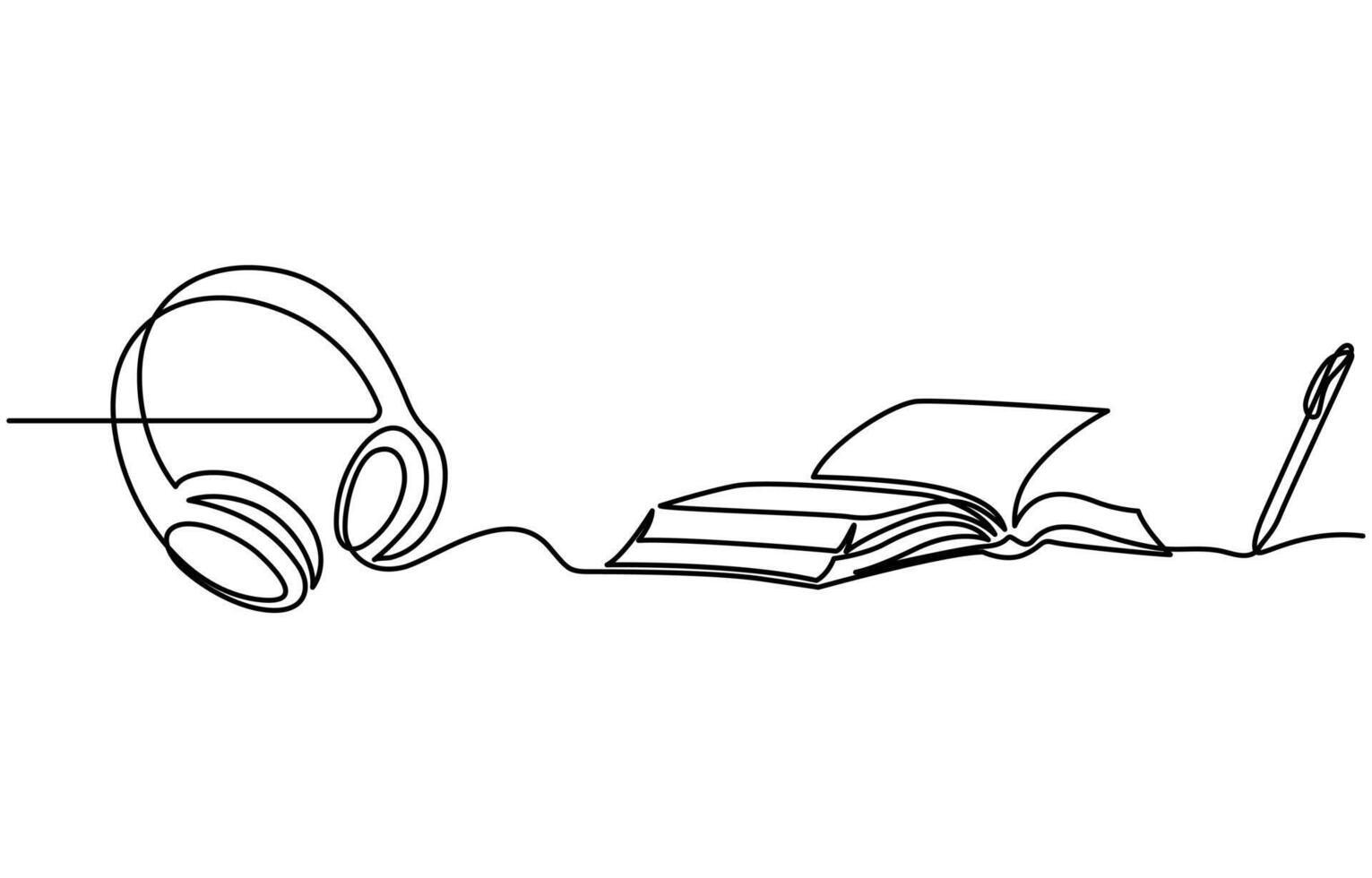 Continuous one line drawing back to school concept illustration vector