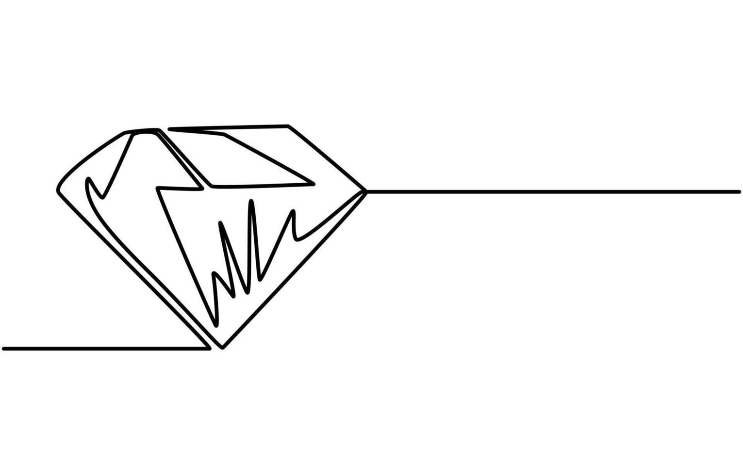 ontinuous line drawing of diamonds simple linear style vector