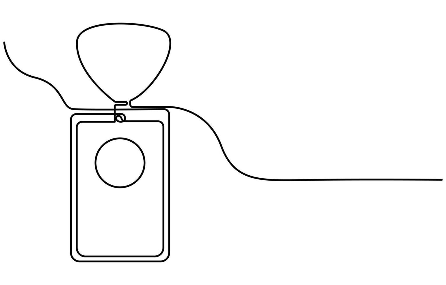 Continuous one line drawing employee identification card vector
