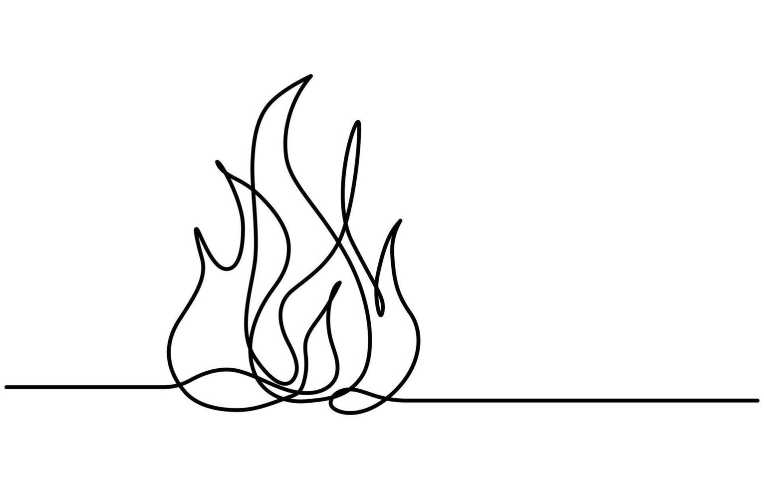 continuous one line drawing of fire illustration vector