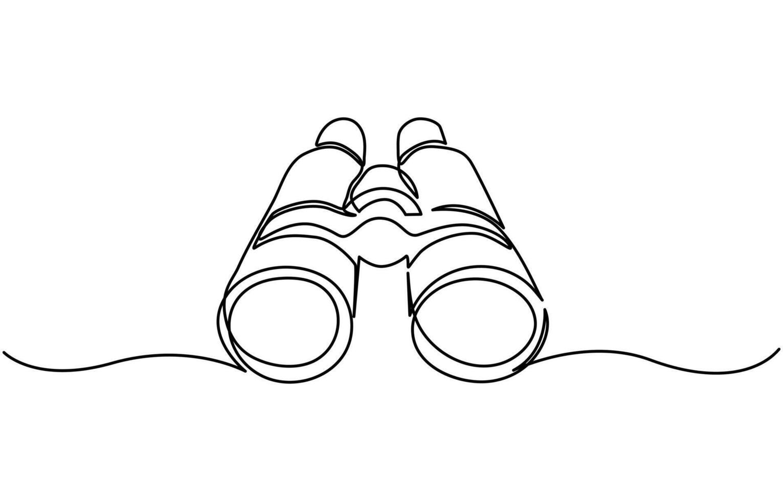 Continuous one line drawing of binoculars illustration vector