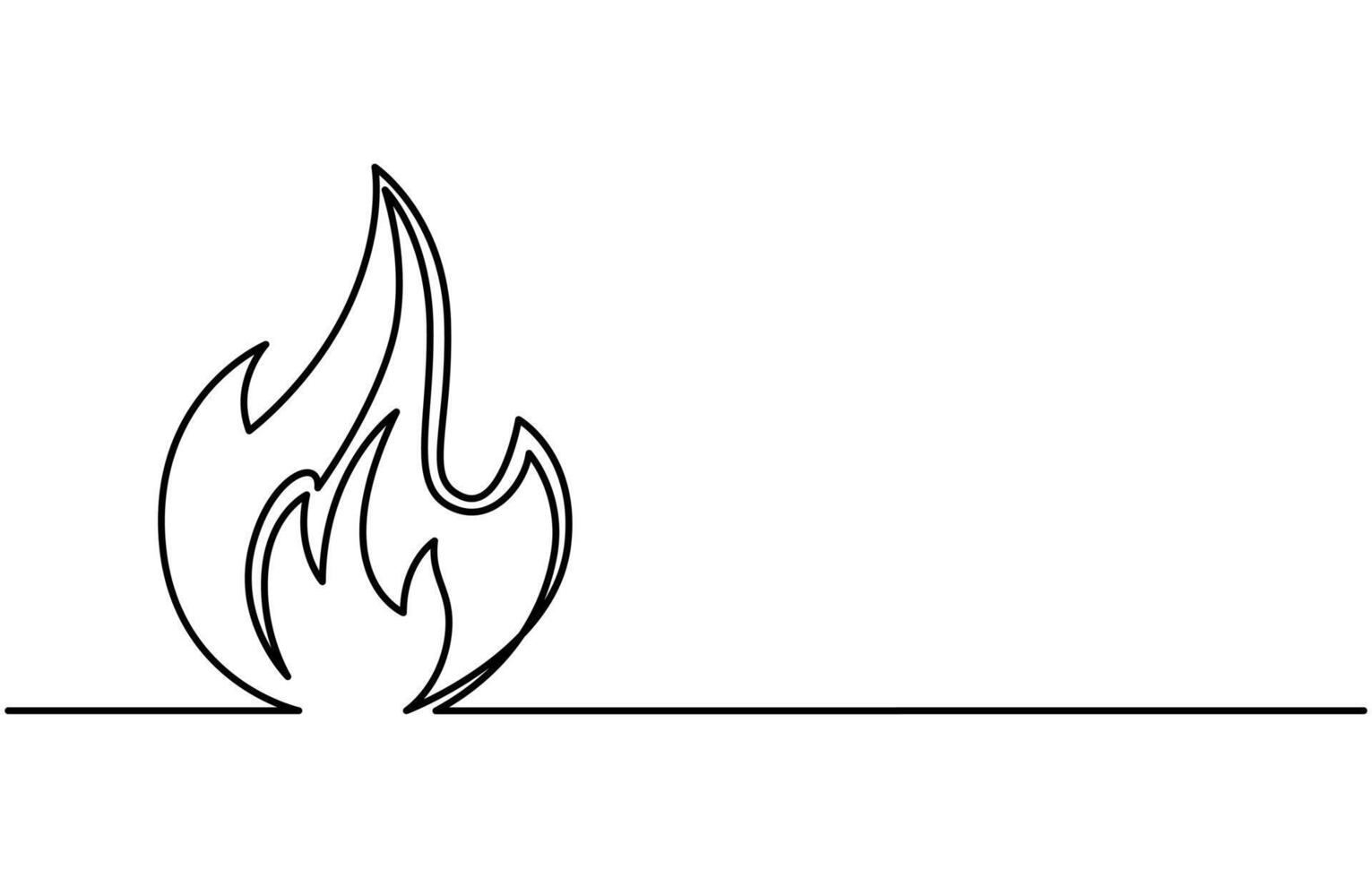 continuous one line drawing of fire illustration vector