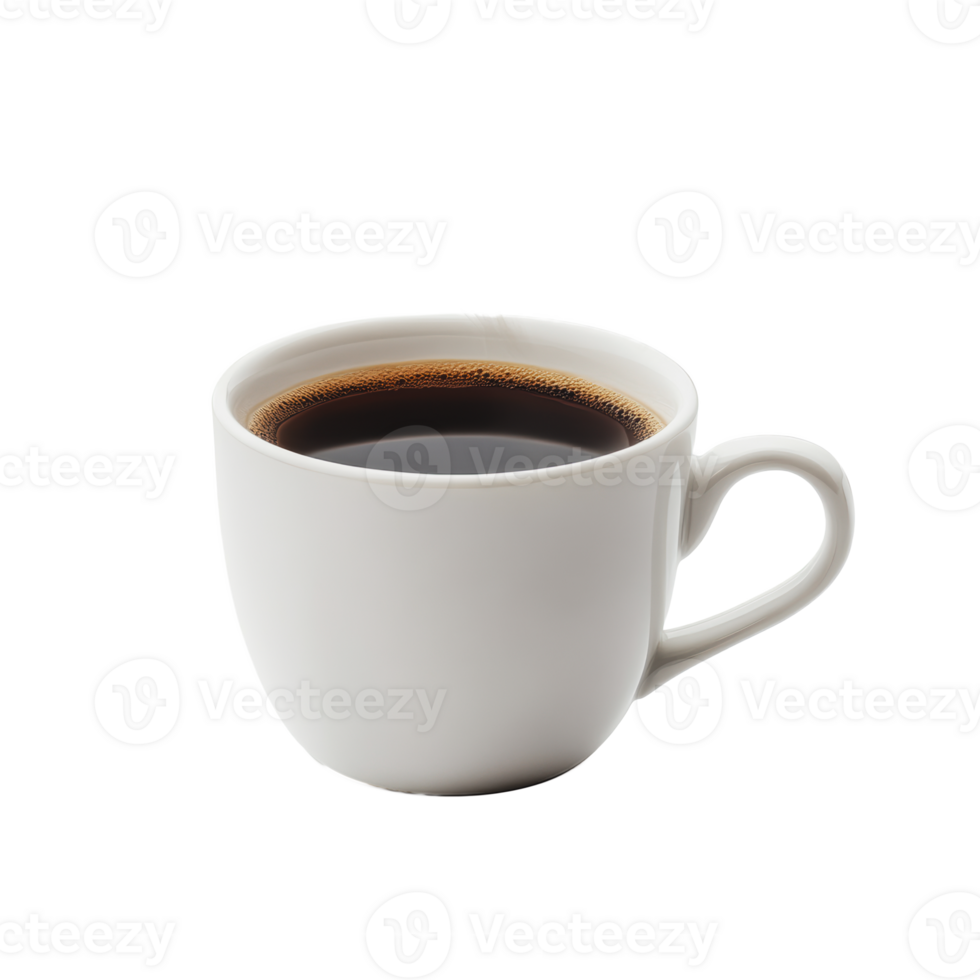 een stomen kop van zwart koffie in een wit mok png