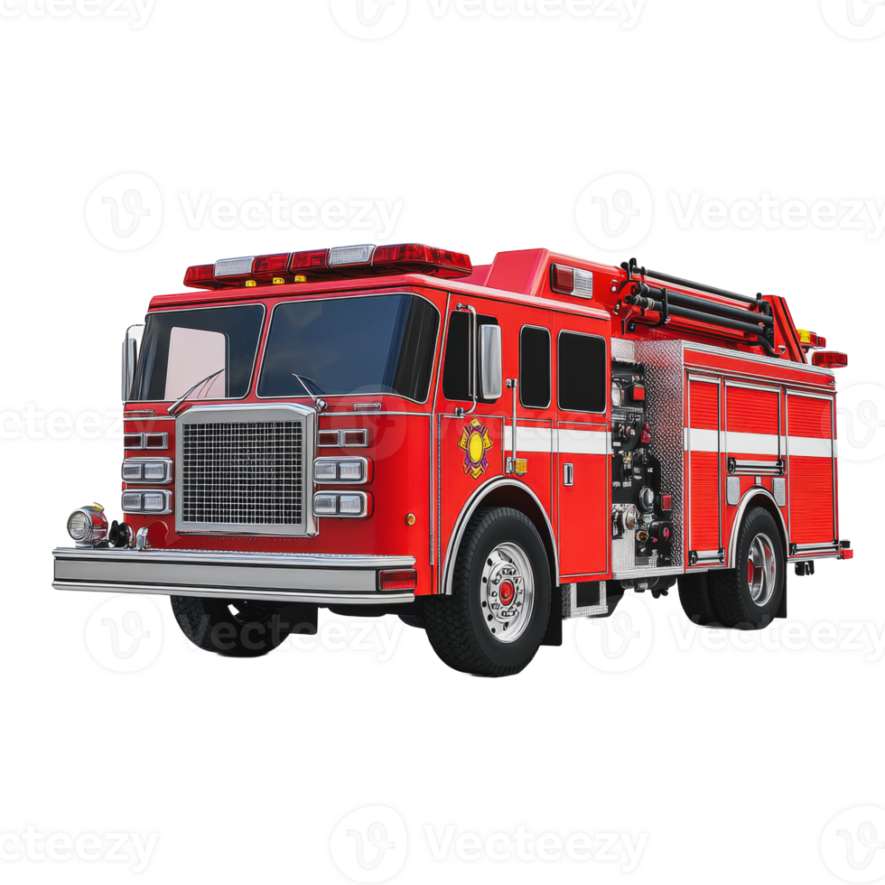 Fire truck parked at the city fire station png