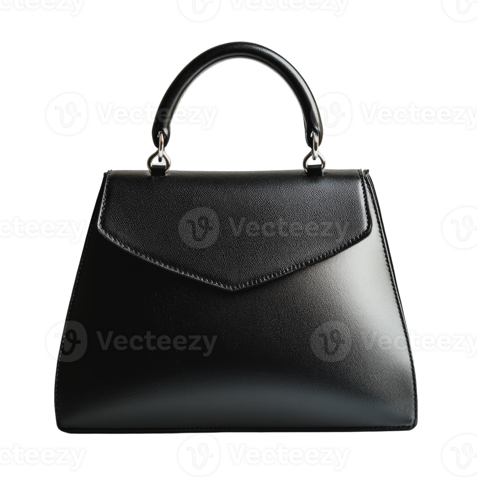 Classic black handbag png