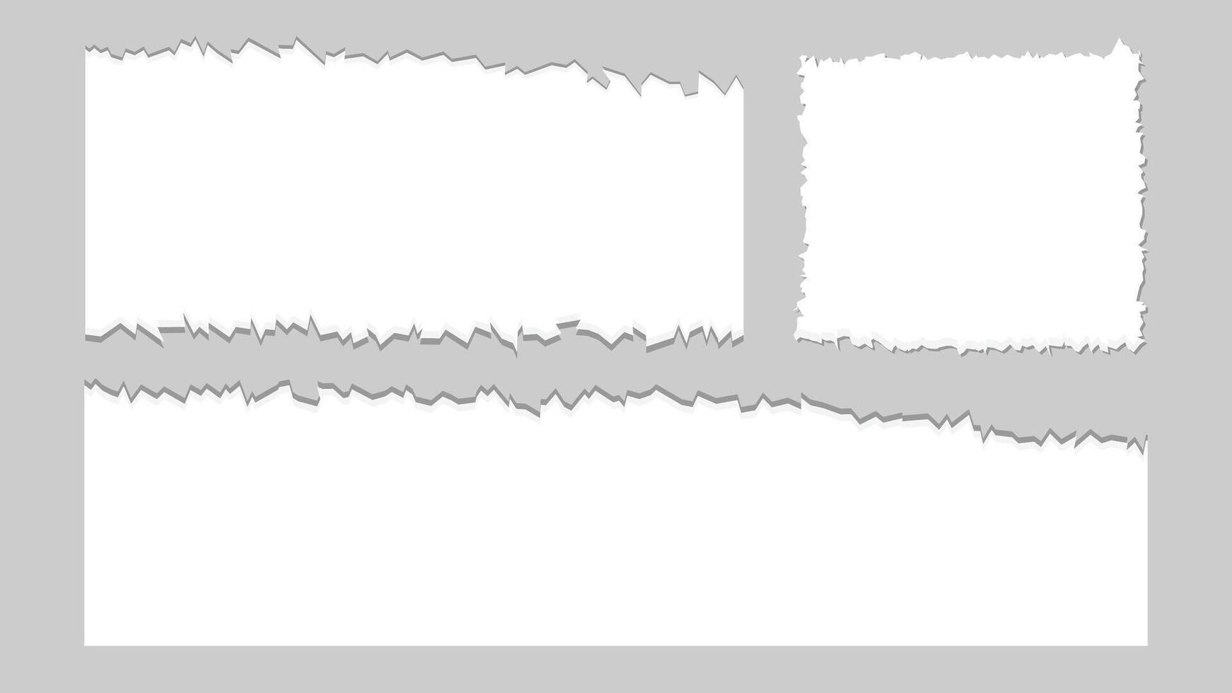 Torn sheets of paper. Torn paper strips set. vector
