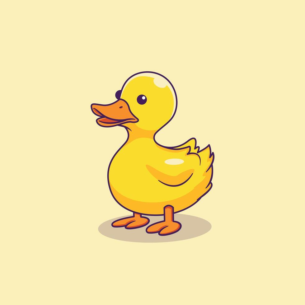 cute duck cartoon illustration vector