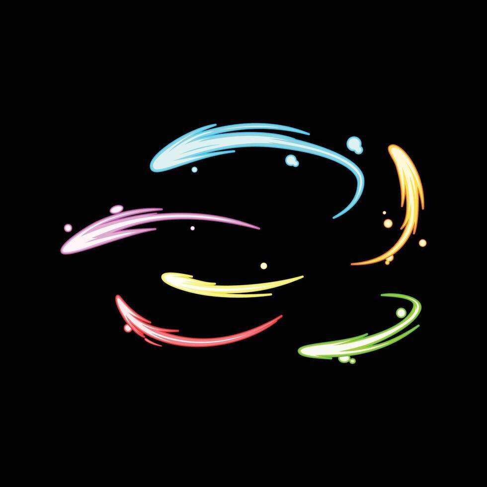 colorful magic energy cartoon effect vector
