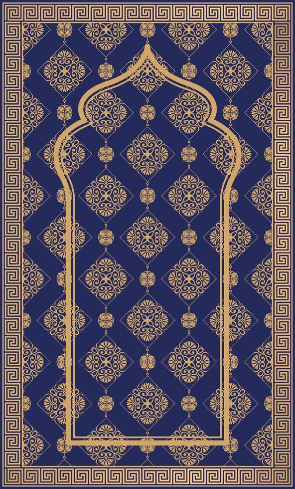 luxury damask pattern prayer rug vector