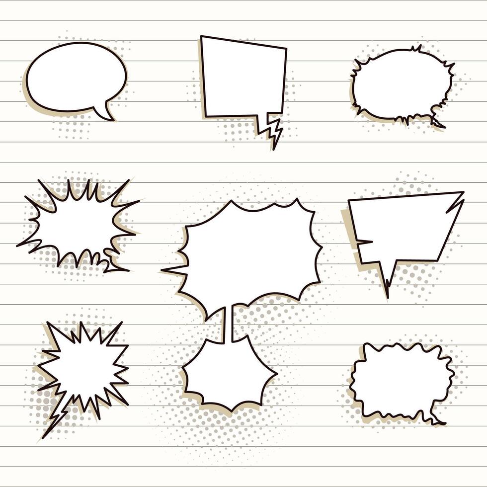 set of cartoon speech bubble vector