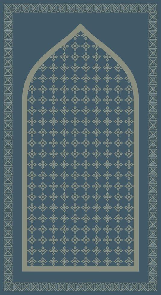 blue geometric frame prayer mat vector