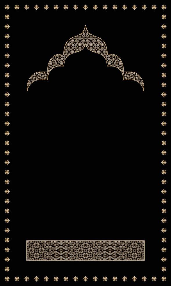 minimalist geometric arabesque prayer mat vector