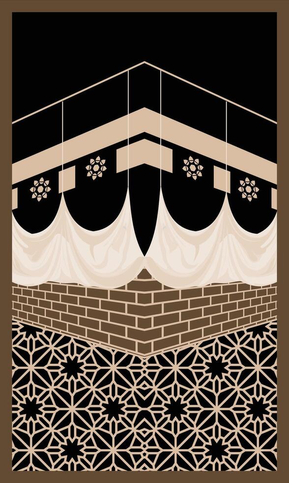 muslim geometric pattern prayer rug vector