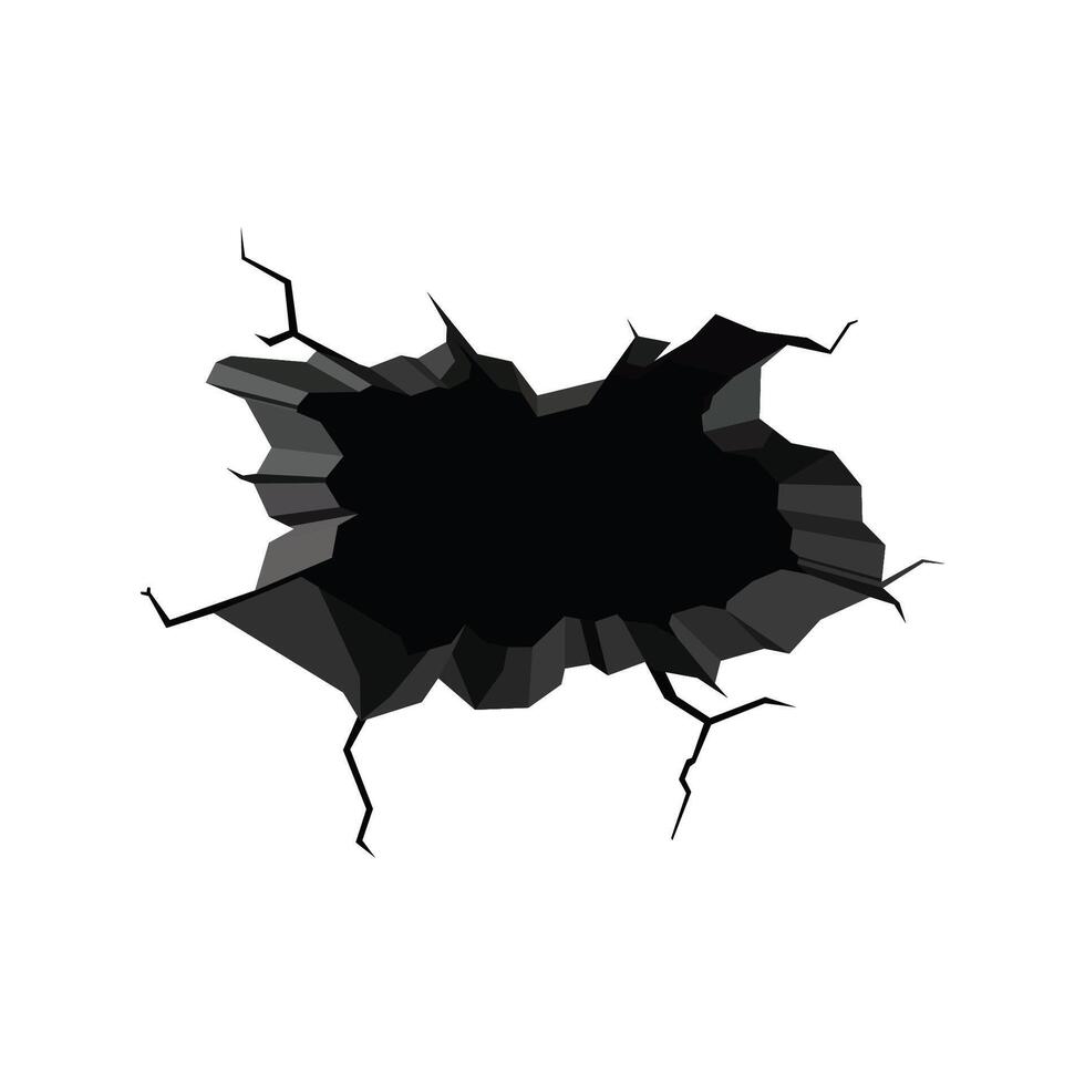 wall crack hole effect illustration vector