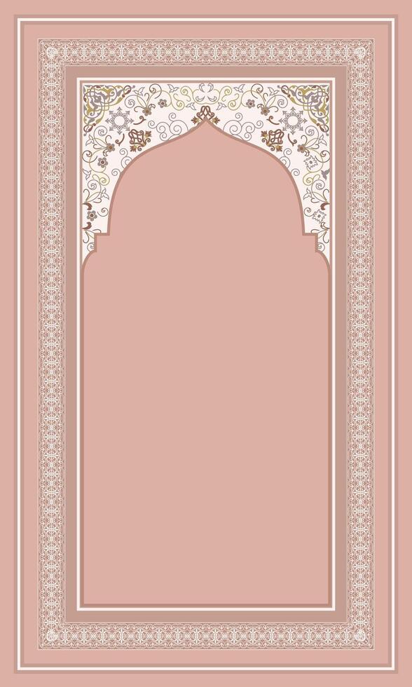 beautiful floral frame prayer rug vector
