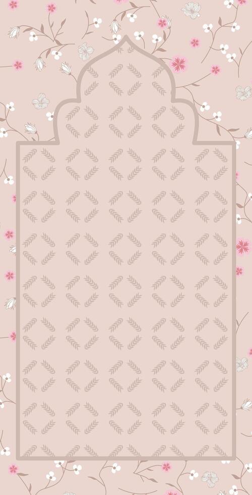 simple floral geometric prayer rug vector