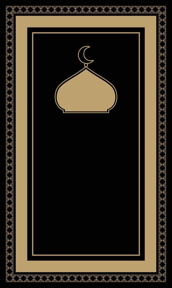 simple black and gold prayer mat vector