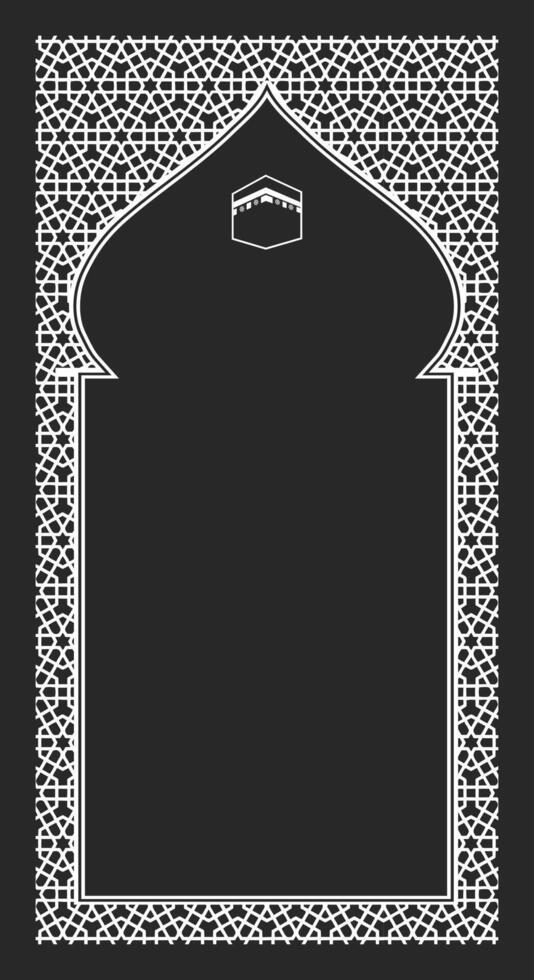 monochrome geometric pattern prayer mat vector