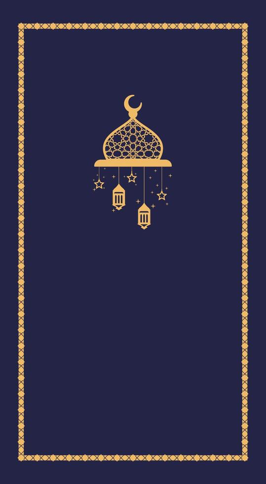 islamic mosque lantern prayer rug vector