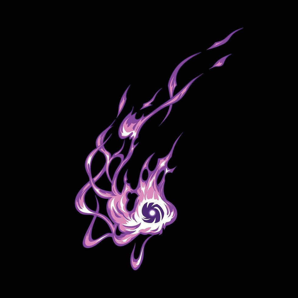 magic purple fire cartoon anime 49329071 Vector Art at Vecteezy