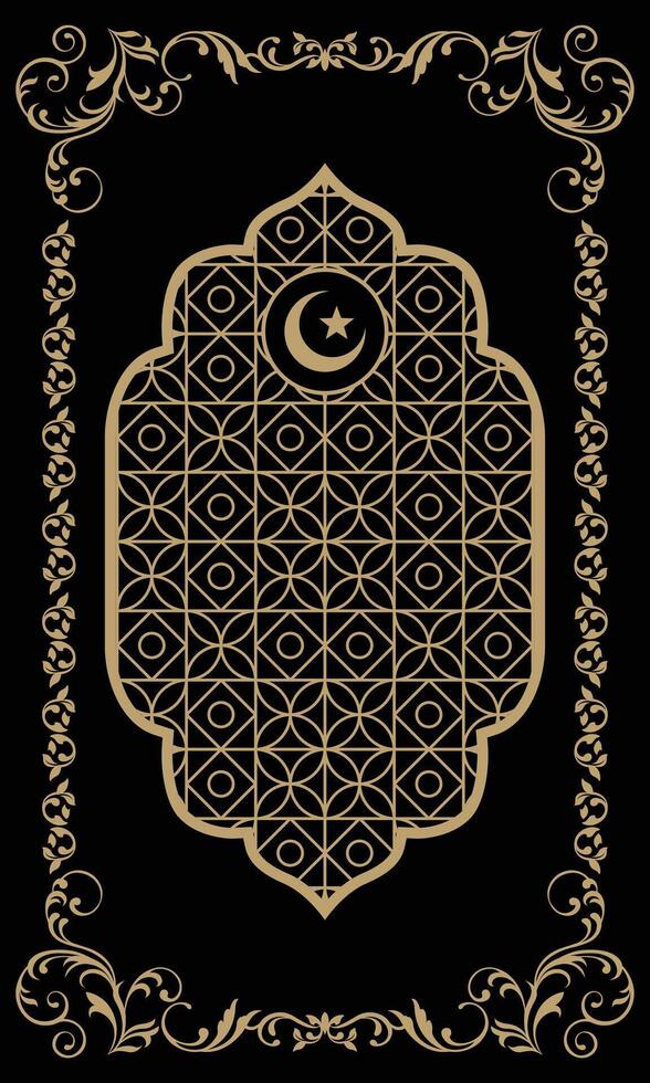 vintage floral window geometric prayer rug vector