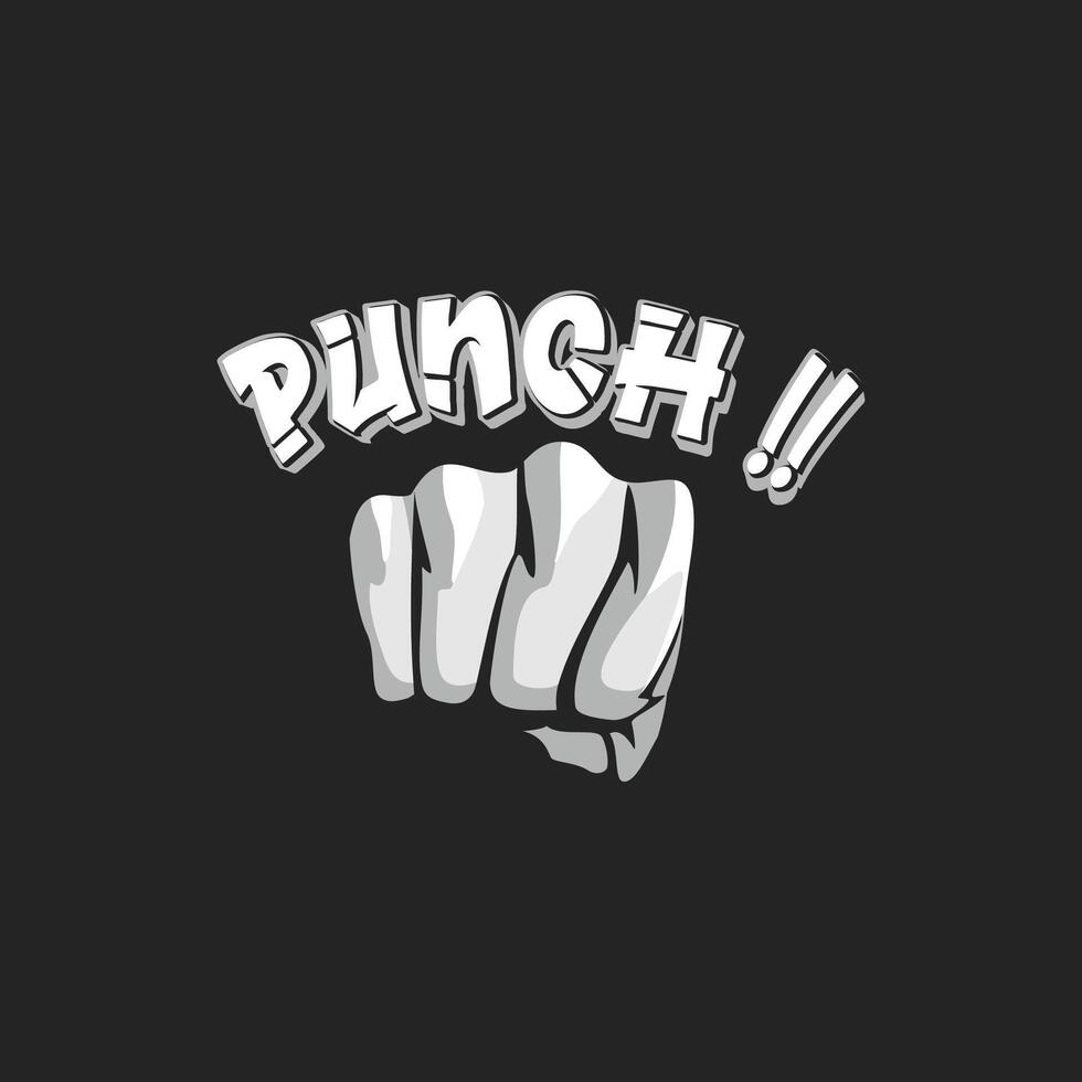 hand fist punch cartoon illustration vector
