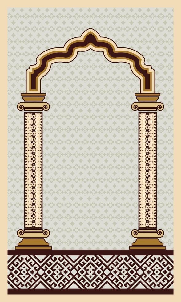 beautiful geometric arabesque window prayer mat vector