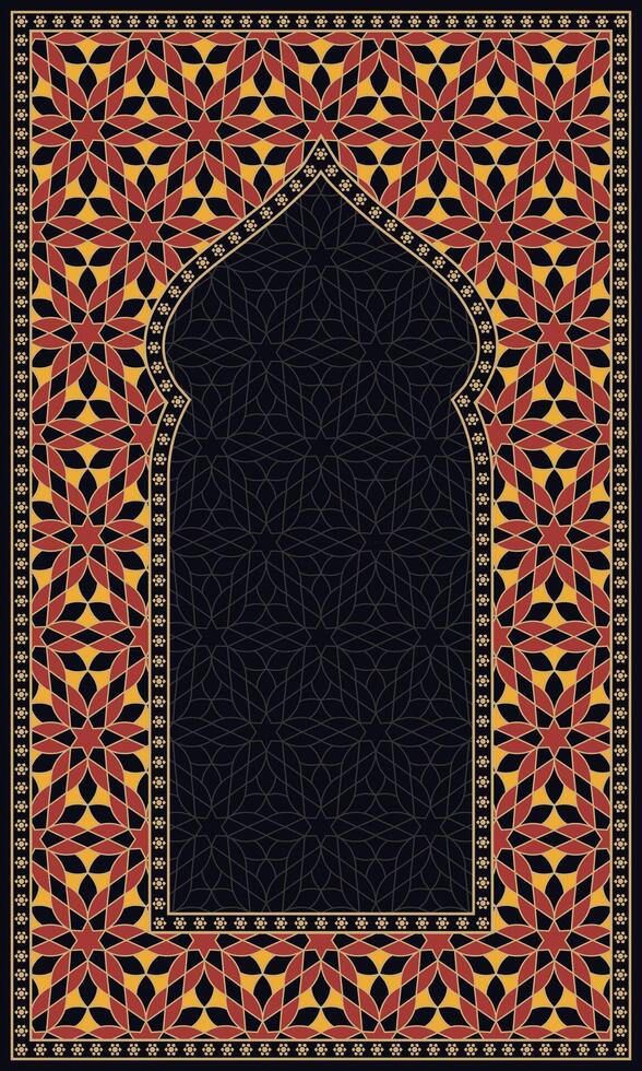 retro color geometric arabesque prayer mat vector