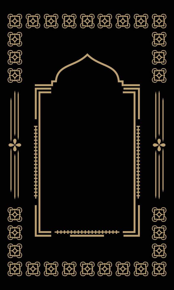 simple geometric frame prayer rug vector