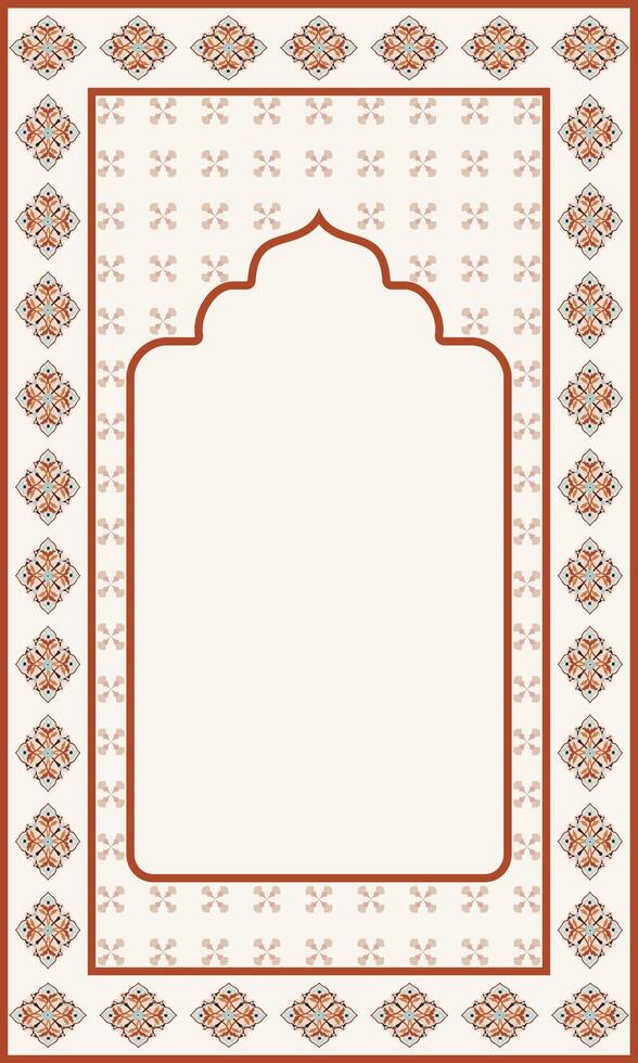 floral border arabesque geometric prayer mat vector