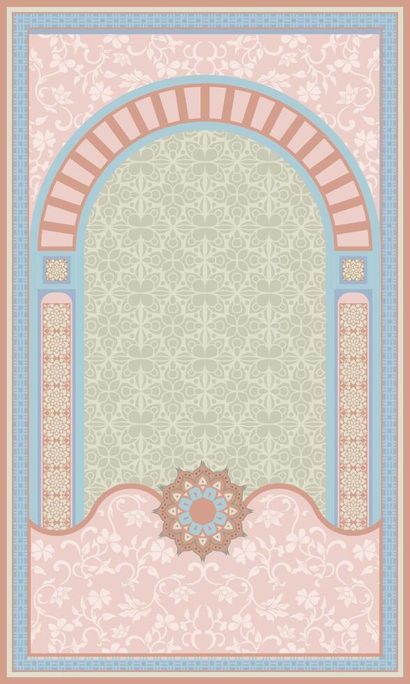 beautiful geometric pattern muslim prayer rug vector