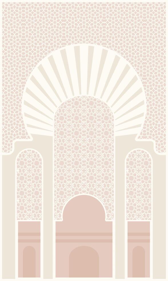 cream color geometric prayer rug vector