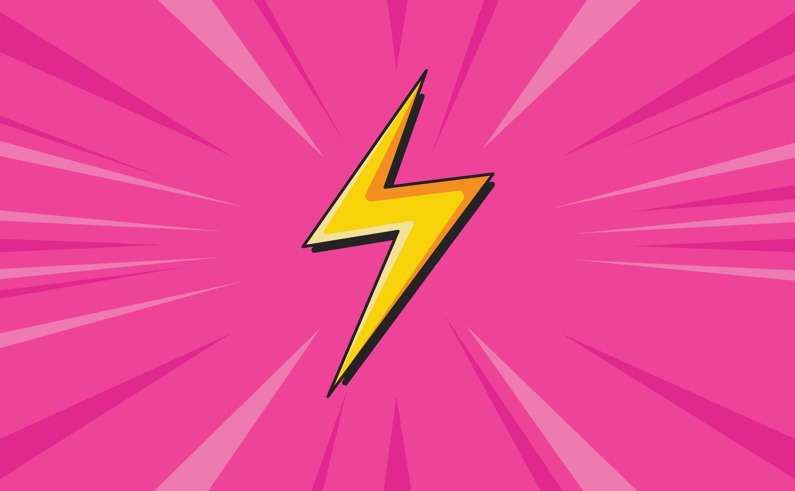 Comic cartoon pink background with thunder flash vector