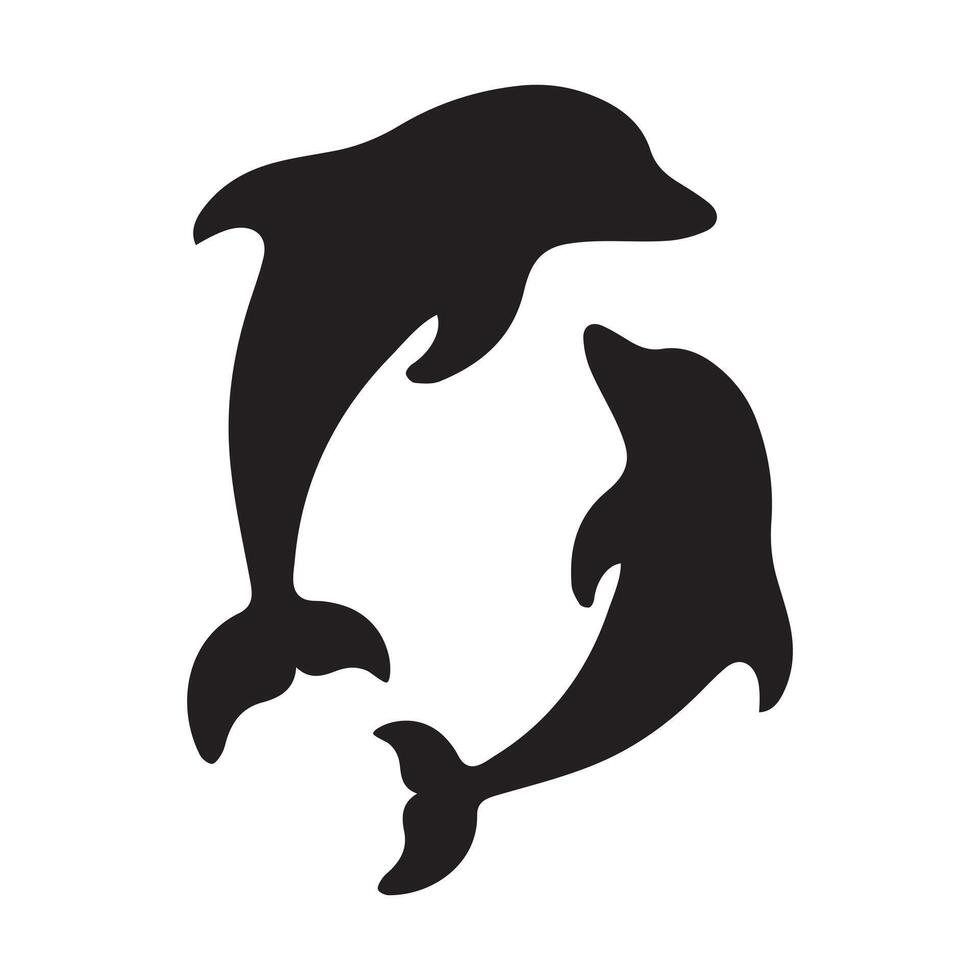 Dolphin Silhouette isolated on white background vector