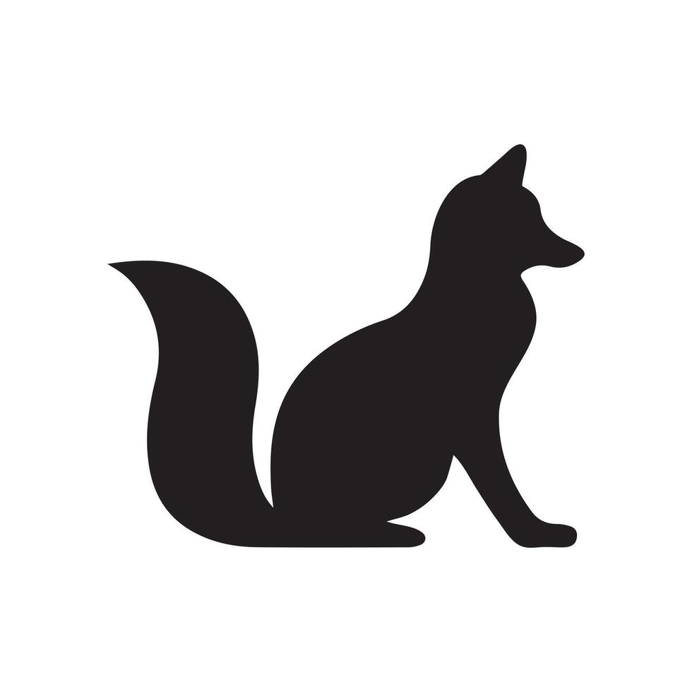 Fox Silhouette, fox illustration isolated on white background vector