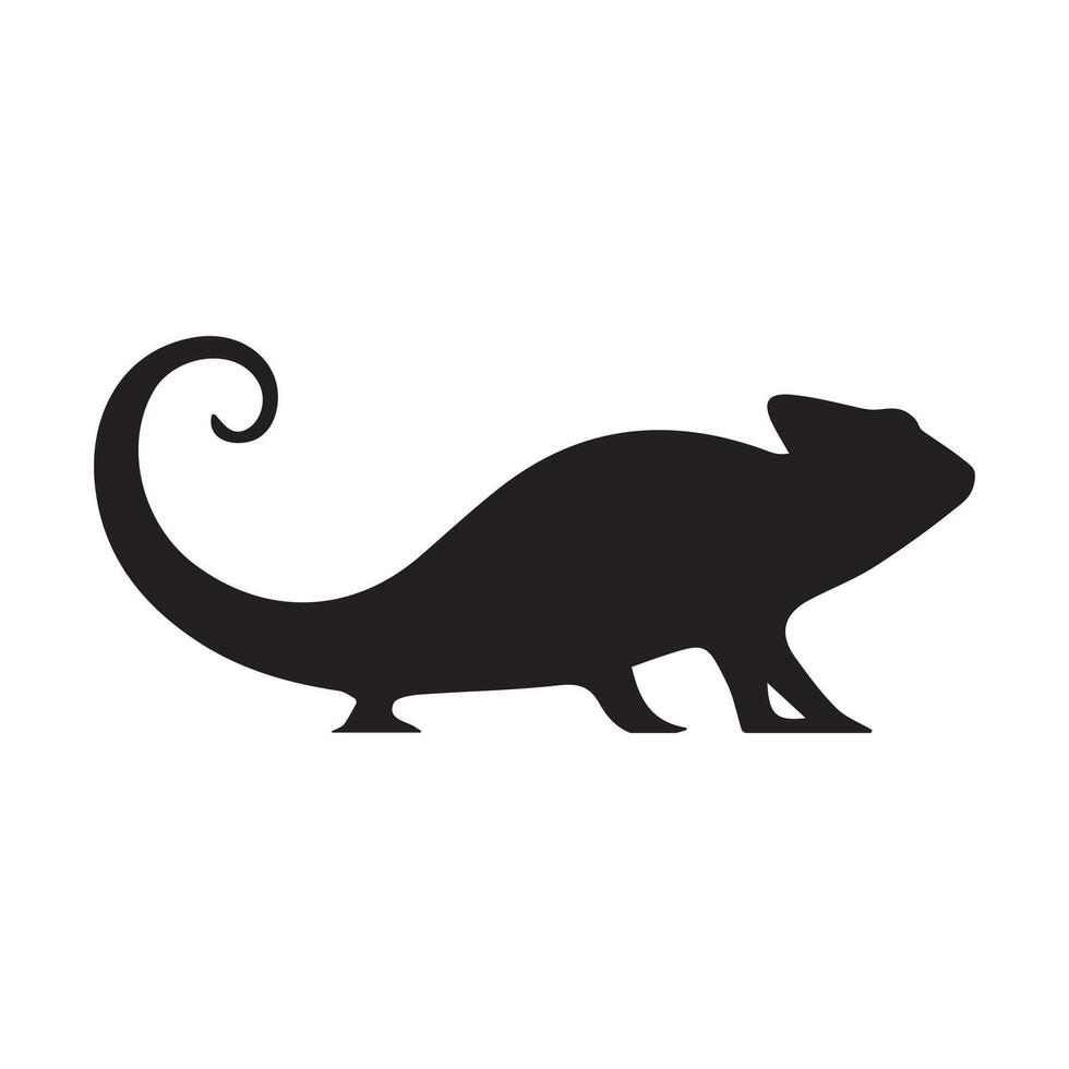 Chameleon Silhouette isolated on white background vector